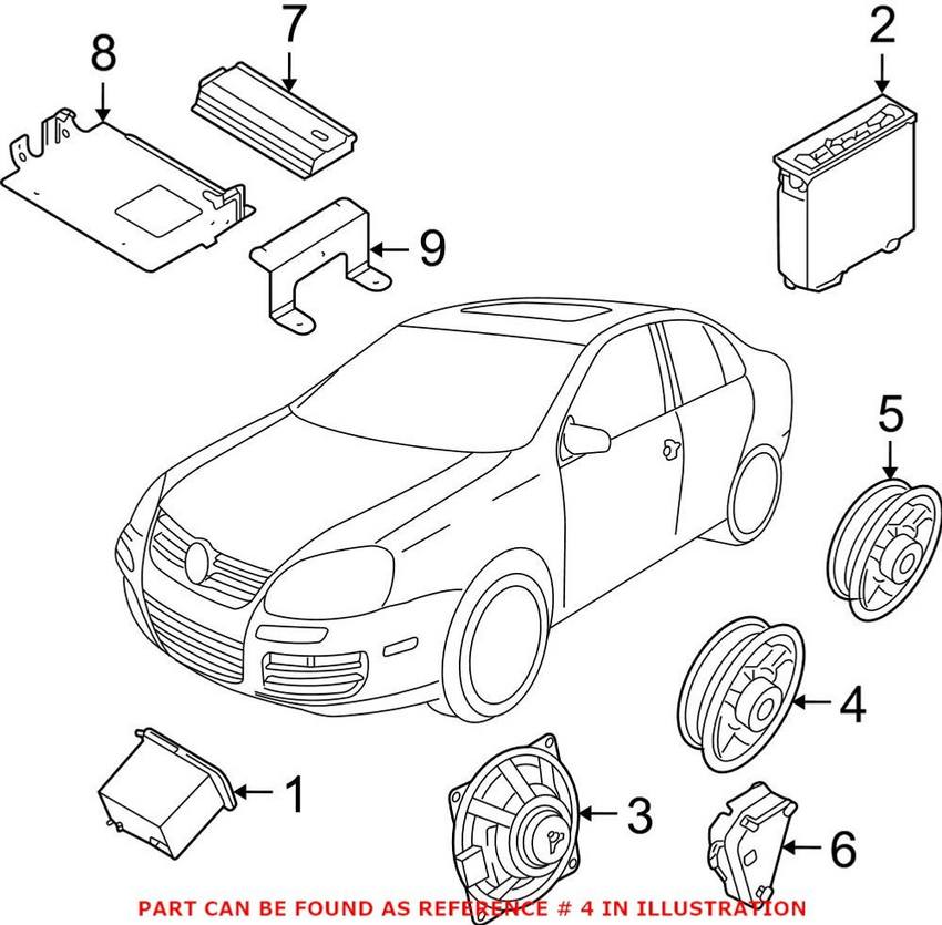 VW Speaker - Front Door 1K0035454K